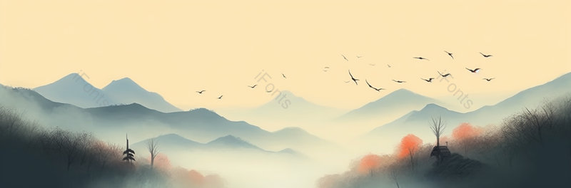 茂密树林淡彩水墨画中国风背景,插画/手绘图,插画/手绘图库,插画/手绘图下载,插画/手绘